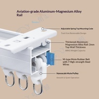 Motor Eléctrico Inteligente para Cortinas Graffiti con ZigBee, Control por Aplicación, Apertura y Cierre Automático, Silencioso, Compatible con Tmall