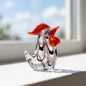 Figuras de gallinas de cristal hechas a mano al por mayor para un regalo animal único y colorido - Product Image 3