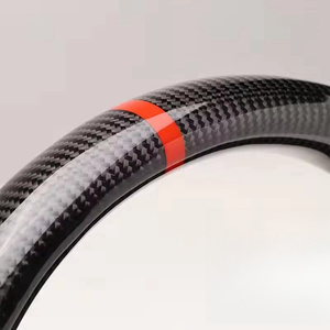 Thể thao đen carbon sợi da chỉ đạo Wheel mod cho Audi A3 A4 A5 A6 A8 Q5 r rs7 Q7 C6 C8 S6 S7 B8 B9 Phụ Kiện Xe Hơi - Product Image 3