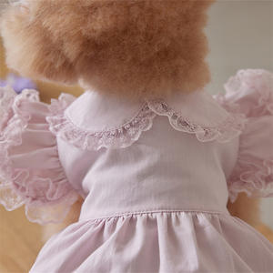 ชุดเดรสสุนัขลูกสุนัขผ้าโพลีเอสเตอร์ลูกไม้หรูหราสำหรับฤดูใบไม้ผลิและฤดูร้อน พร้อมโบว์ ดีไซน์สวยงามทันสมัยสไตล์เจ้าหญิง สวมใส่สบาย - Product Image 2