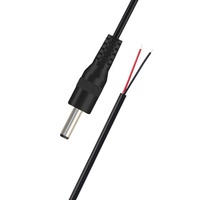 Câble industriel à extrémité nue avec connecteur jack DC mâle 3,5x1,35 mm, conducteur en cuivre, isolation en PVC, fils étamés dénudés