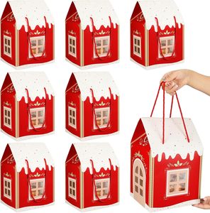 Grandi Scatole Regalo Natalizie a Forma di Casetta del Paese delle Meraviglie con Manico - Product Image 4
