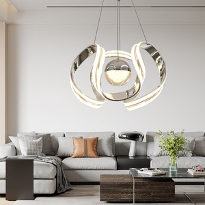 <span class=keywords><strong>Suspension</strong></span> LED moderne XinQiLai pour <span class=keywords><strong>salon</strong></span>, hauteur réglable, finition dorée, aluminium et silicone, petite taille, télécommande - Product Image 4