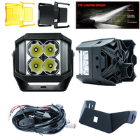 12V Ip67 270 °   Projecteur latéral 60W Amber DRL 4 pouces à LED pour montage sur montant, idéal pour tout-terrain 4x4, Jeep, camion 24V