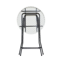 Mesa de Centro Plegable Portátil Personalizable para Exteriores, Barra de Bar, Diseño Minimalista, Estructura Metálica, Muebles de Exterior Moldeados por Soplado