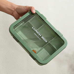 Lunch <b>Box</b> With Compartments 3-6L Portable For Office Workers And Children <b>Plastic</b> Lid Heat Resistant Lightweight - Product Image 2