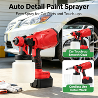 Pistola de Pintura Eléctrica Inalámbrica, Ligera y Portátil, con Recipiente de Gran Capacidad para Decoración del Hogar