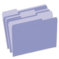 Oficina papelería Durable 11 pt lavanda 1/3 corte Tab tamaño de la letra 8,5 por 11 pulgadas colorido Manila carpetas de archivos