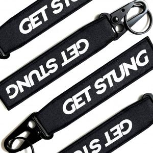 Promotional Gifts Custom Logo Cheap Jet Tag Carabiner Fabric Embroidery Car Woven Keychains - Product Image 4