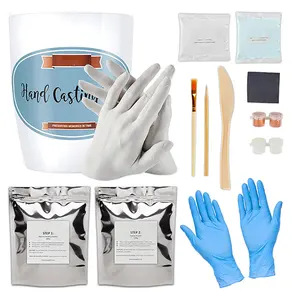 Grosir DIY hand casting kit alginate impression powder hand casting kit 3d hadiah cetakan tangan kit