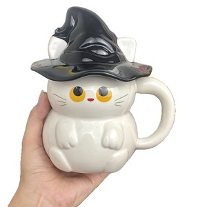 Cat Witch Cup Ceramic Cartoon <b>Mug</b> Halloween Party Drinkware Couple <b>Mugs</b> - Product Image 5