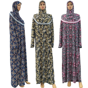 Elegante abito floreale musulmano donna abito in pizzo stampato caftano turchia Abaya Hijab abiti <span class=keywords><strong>femminile</strong></span> abito modesto <span class=keywords><strong>abbigliamento</strong></span> <span class=keywords><strong>islamico</strong></span> - Product Image 3