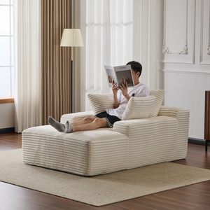 Sofá de 2 Plazas de Piel Sintética de Lujo, Sofá Modular Extra Grande con Cojín de Muelles Ensacados para Dormitorio o Apartamento - Product Image 6