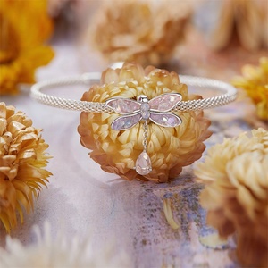 Youchuang con chuồn chuồn màu hồng Zircon Thiết kế cá nhân quyến rũ số lượng lớn thời trang tự làm 925 bạc Opal trang sức làm vòng đeo tay hạt quyến rũ - Product Image 4