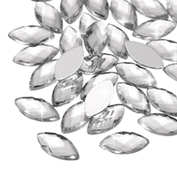 Strass thermocollants transparents Marquise, cristaux de verre Navette et œil de cheval pour robe de mariée, décoration nuptiale, vente en gros en vrac