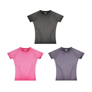 Camiseta de Punto Lisa para Mujer, Informal, Transpirable, de Poliéster/Algodón, Anti-Pilling, con Estampado - Product Image 4