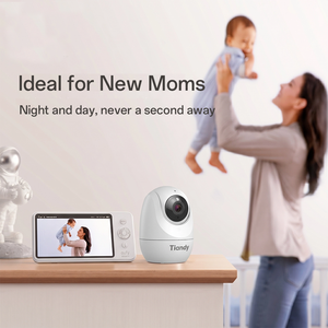 Caméra de sécurité Wi-Fi Tiandy 2MP, vision nocturne couleur, détection humaine, lumière d'avertissement rouge et bleue, audio bidirectionnel pour la maison - Product Image 2