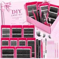 Yiernuo Diy Cluster Lash Book avec nouveau design, extensions de cils en bouquets volumineux, cils moelleux 10D-200D, livre de cils 32 rangées