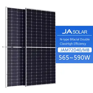 ขายร้อน JA N ประเภทแผงเซลล์แสงอาทิตย์ JAM78D40 570w 575w 580w 585w bifacial แก้วคู่แผงพลังงานแสงอาทิตย์