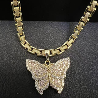 Collier pendentif chaîne corde en or 18 carats plaqué or, design classique de dessin animé, tendance, pour dropshipping