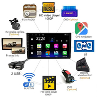 Radio Mobil Android HD Multimedia 10.1'' Double 2Din, Pemutar DVD, Navigasi, WiFi untuk Honda Fit 2015-20