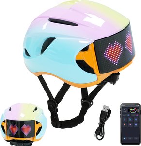 Casque de moto/vélo intelligent avec écran LED, affichage de texte, GIF, animation, clignotants et feux de freinage - Product Image 4