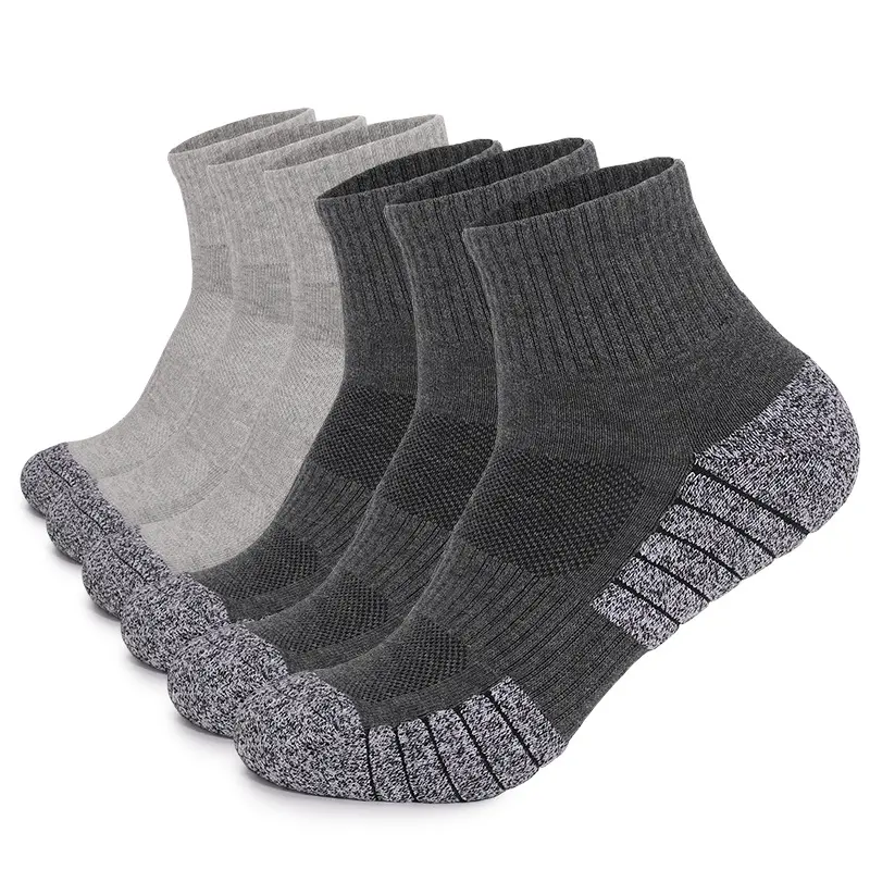 Custom Cotton Mens Winter Thick Outdoor Sport Terry Sox Cotton Basketball Running Athletic Socks For Men