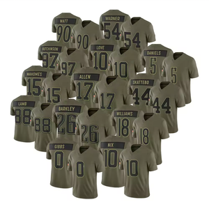 Camiseta de Fútbol Americano Bordada de los Teamcheap Salute Service 0 Jahmyr Gibbs 90 T.J. Watt 18 Caleb Williams 18 Justin Jefferson - Product Image 1