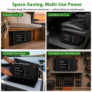 <span class=keywords><strong>Batterie</strong></span> LiFePO4 12V 100Ah ultra-mince, profil fin de 2,36 pouces, boîtier métallique <span class=keywords><strong>pour</strong></span> véhicule tout-terrain, système solaire - Product Image 6