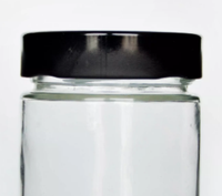 Bentuk Bulat 106Ml 212Ml 314Ml 580Ml Botol Kaca Ergo untuk Madu Permen Bunga Kering Selai Teh Grosir