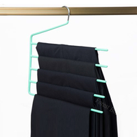 Cintres en métal à 4 niveaux avec revêtement en PVC Organisateur de placard solide et durable pour pantalons Jeans Écharpe Pantalon mou