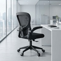 Chaise de bureau ergonomique pour la maison, dossier moyen, pivotante, avec support lombaire, chaise de bureau ergonomique en maille pour ordinateur