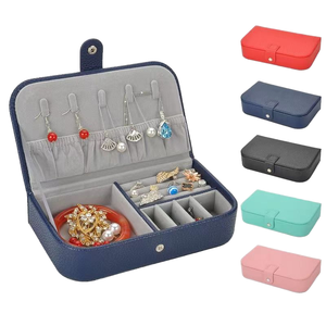 Estuche de Viaje para Joyas de Cuero PU, Organizador de Joyas con Ganchos para Evitar que los Collares se Enreden, para Uso Diario de Damas - Product Image 1