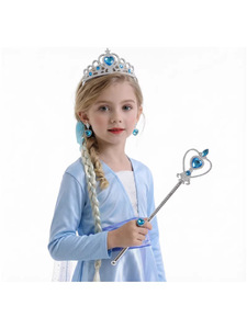Vestito da Principessa <span class=keywords><strong>Elsa</strong></span> di <span class=keywords><strong>Frozen</strong></span> 2 per Bambine, Set Due Pezzi con Velo Lungo, Gonna in Tulle Autunnale a Maniche Lunghe - Product Image 2