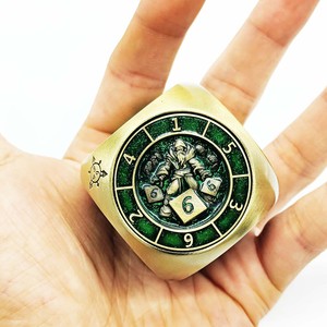Bình thường RPG & DND trò chơi người yêu mát mẻ kim loại 6 mặt Roulette Xúc Xắc Nhiều màu D6 vuông Spinner - Product Image 2
