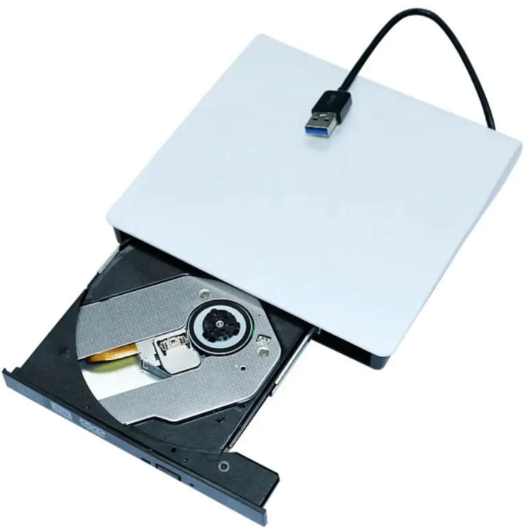 Pembakar Drive Optik, OEM 12.7Mm Eksternal DVD RW Transfer Data Kecepatan Tinggi USB 3.0 DVD-RW Kompatibel dengan PC Desktop Hitam