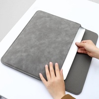 2 en 1 Ultra-Thin Foldable Notebook Bag Waterproof Portable PU Leather Laptop Bag Cover Sleeve pour Macbook avec Storage Bag