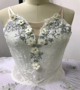 Профессиональная балетная пачка-22 для девушек, новая белая жаккардовая ткань с привлекательным дизайном с крючками и глазами - Product Image 2