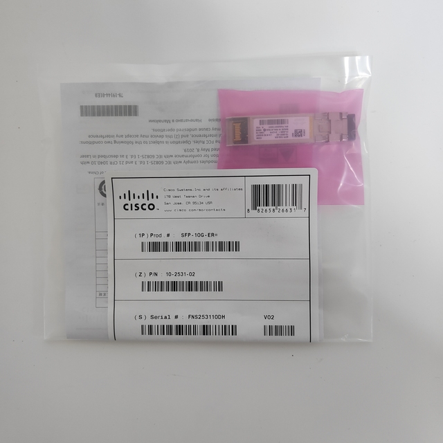 Original Cisco SFP-10G-ER SFP+ 10GBASE-ER 1550nm 40km SMF LC DDM Optical Transceiver for Catalyst Nexus Switch
