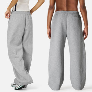 Pantalones Deportivos Holgados Personalizados de Alta Calidad KingSen, Unisex, 100% Algodón, Cintura Media Elástica, Color Gris Jaspeado, Estilo Hip Hop - Product Image 5