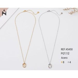 Collana a Catena Fine T in Oro Argento Acciaio 45450 PQT12 - Product Image 1