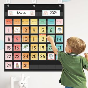 Calendario de bolsillo con diseño de arcoíris, de nailon, grande, de varias piezas, diseño bohemio, para la gestión del tiempo en el aula, regreso a clases - Product Image 2