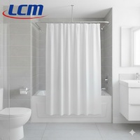 Excellente barre de douche courbée LCM Classic, nouveau design, anti-déformation, en acier inoxydable, forme en U/D, 54" x 27"