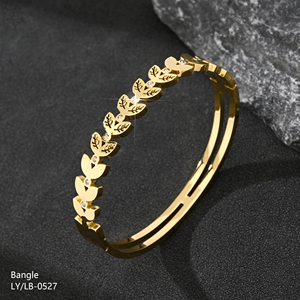 Nouveauté Bracelet Jonc Creux en Acier Inoxydable 304/316L Plaqué Or avec Zircon <span class=keywords><strong>Fraise</strong></span> Doré, Tendance, Élégant et Écologique - Product Image 3