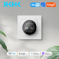 Termostato Inteligente Wifi RKHK Tuya OEM con Pantalla LCD, Perilla Redonda, Panel de Interruptores con Interfaz de Usuario Personalizada para Calefacción por Suelo Radiante Eléctrico/de Agua/Caldera