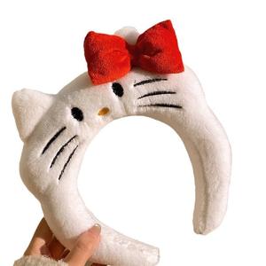 Cute Embroidered Super Soft Plush Red Bow Wide-brimmed Hair Band for Girls-Teddy Bear <strong>Headband</strong> for Valentine's Day Photo - Product Image 5