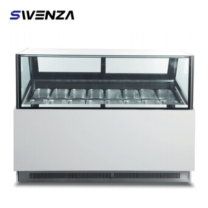 Congelador Comercial Swenza para Helados con Puerta de Vidrio, Vitrina Refrigerada para <span class=keywords><strong>Gelato</strong></span> y Postres - Product Image 2