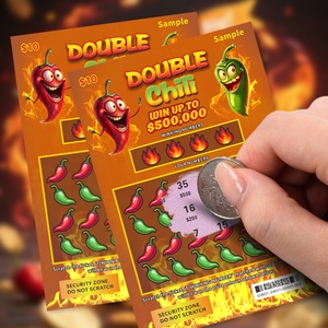 Tarjeta de Lotería Rasca y Gana, Impresión de Alta Resolución, Flexografía, Patrón Personalizado, Tamaño y Logotipo Personalizables, Fabricante - Product Image 1