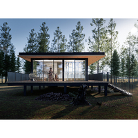 Marcos de estructura de madera de lujo personalizados, casa prefabricada de techo plano para exteriores, casas prefabricadas para vivir