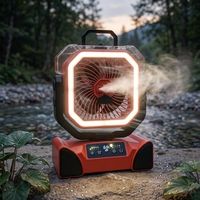 Ventilateur de camping rechargeable 20000mAh portable USB avec lumière LED, télécommande, alimenté par batterie, pour tente et bureau